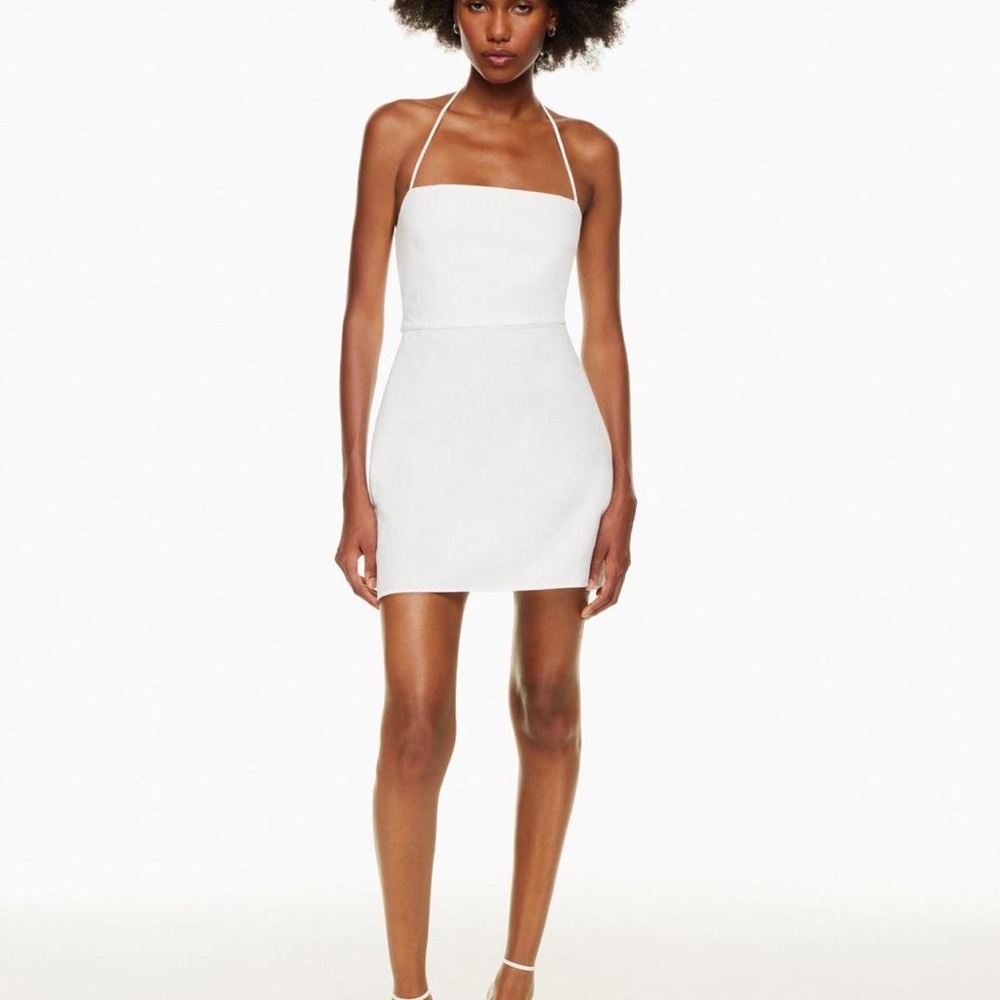 Aritzia White Linen Halter Dress